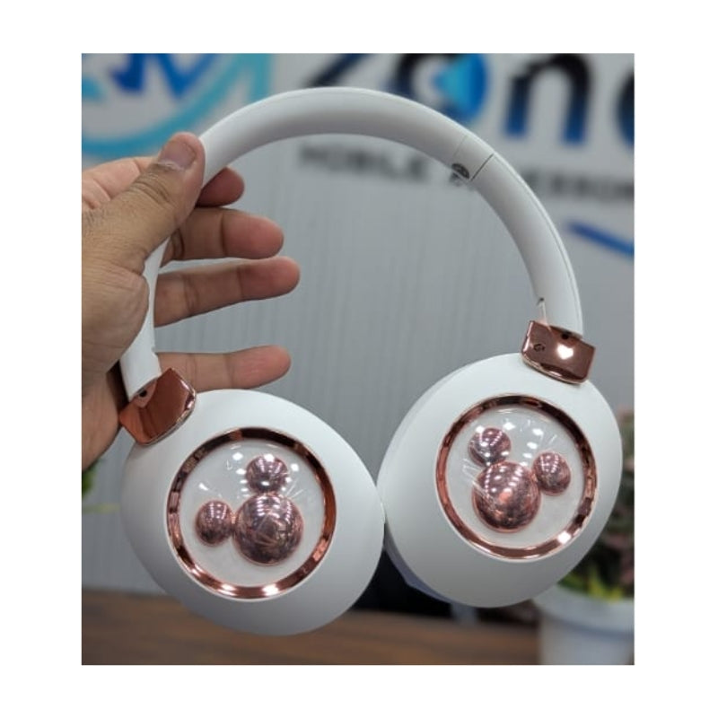Disney Mickey Mouse Bluetooth Headphones – Foldable Wireless Over-Ear Headset with Mic & Deep Bass