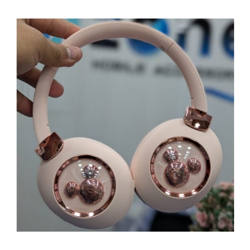 Disney Mickey Mouse Bluetooth Headphones – Foldable Wireless Over-Ear Headset with Mic & Deep Bass