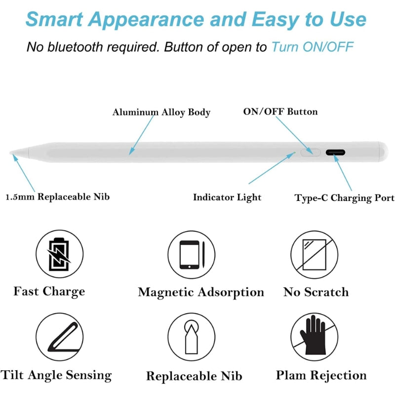 Universal Active Stylus Pen – High-Precision Digital Pencil for iPad, Android & Windows