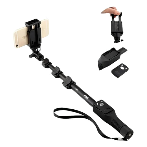 Riva FlexShot 1288 Bluetooth Selfie Stick – Extendable Professional Monopod with Removable Remote, Selfie Mirror & 180° Tilt Head