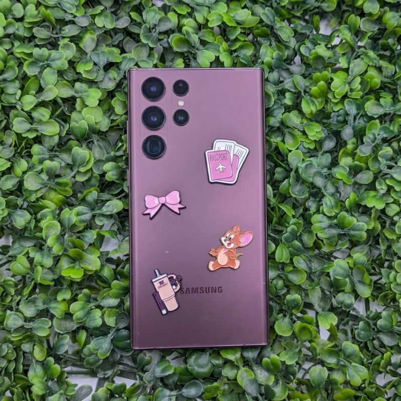 Cute Aesthetic Pink Mini Metal Sticker Pack - Set of 4 3D Metallic Phone Stickers