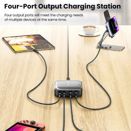 Toocki 67W GaN Multi-Port Charging Station – 4-Port USB-C PD & QC Fast Desktop Charger for MacBook Pro, iPhone, Samsung & Laptops