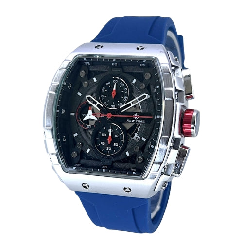 New Time - Chronograph Sports Watch with Silicone Strap