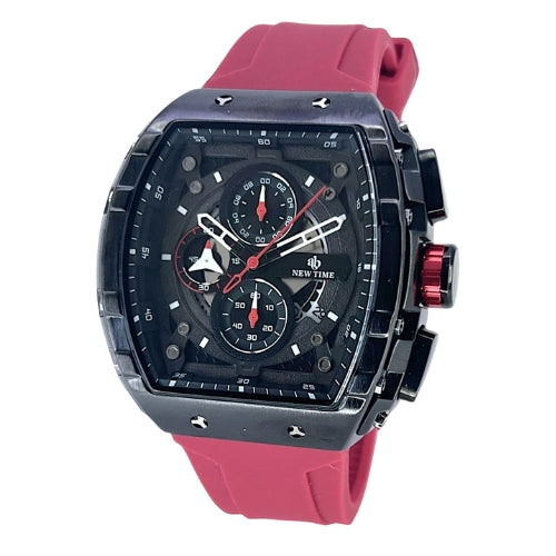 New Time - Chronograph Sports Watch with Silicone Strap