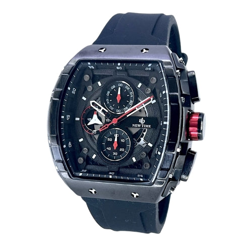 New Time - Chronograph Sports Watch with Silicone Strap