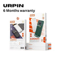 URPIN P25 10,000mAh Portable Power Bank – Slim Design with 4 Built-in Cables, LED Digital Display & 6 Months Warranty