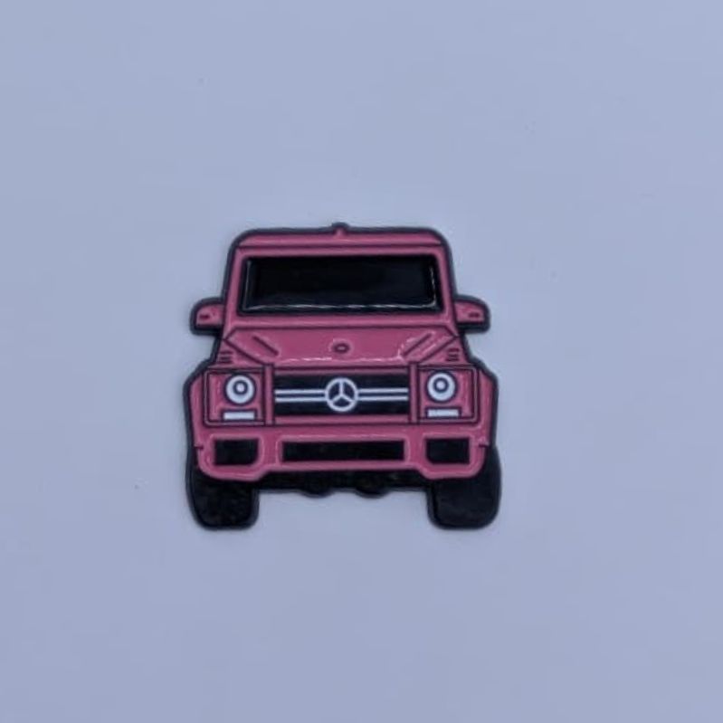 Pink G-Wagon, Red Uno Reverse Card & Attitude Metal Sticker Pack - Set of 4 3D Metallic Phone Stickers