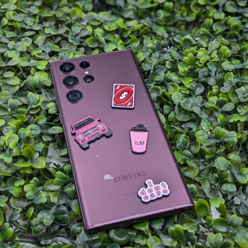 Pink G-Wagon, Red Uno Reverse Card & Attitude Metal Sticker Pack - Set of 4 3D Metallic Phone Stickers
