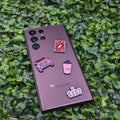 Pink G-Wagon, Red Uno Reverse Card & Attitude Metal Sticker Pack - Set of 4 3D Metallic Phone Stickers