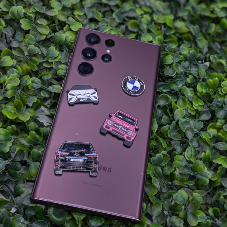 Luxury Cars, BMW Logo, Pink G-Wagon & Lexus Metal Sticker Pack - Set of 4 3D Metallic Phone Stickers